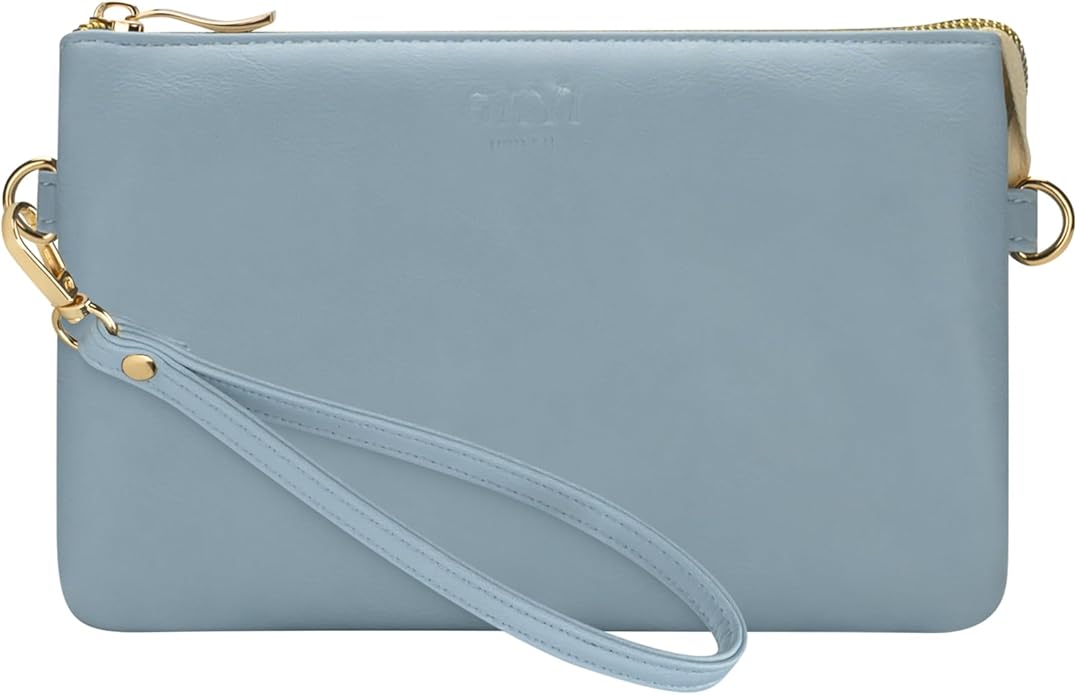 Wristlet Purses for Women, Vegan Leather Crossbody Evening Zip Clutch Bag with Strap | Vegan Leather, Evening, Zip, with Strap