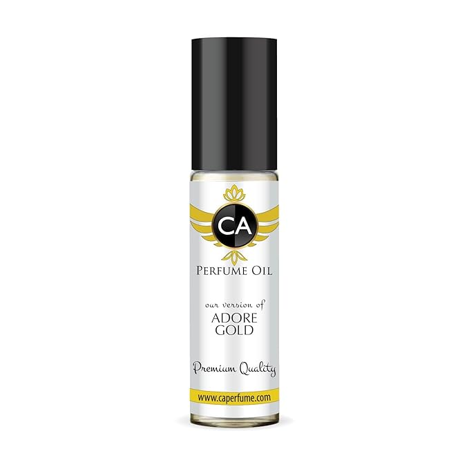 CA Perfume Impression of Adore You Gold for Women Fragrance Oil Amber Floral Scent Long Lasting Perfumes for Women Travel Size TSA Ready Mini Parfum Body Oil Roll-on 0.33 Fl Oz 10ml