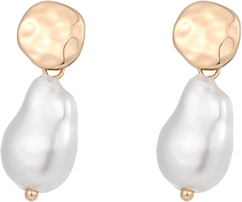 Statement Pearl Dangle Earrings,Gold and Large Pearl,Luxury Chandelier Organic Style Earrings