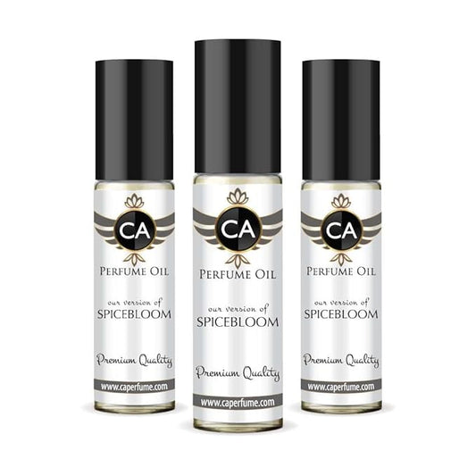 CA Perfume Impression of Spicebloom for Men Eau De Parfum Woody Spicy Scent Long Lasting Cologne for Men Travel Size TSA Ready for Day and Night Wear 0.33 Fl Oz 10ml (Pack of 3)