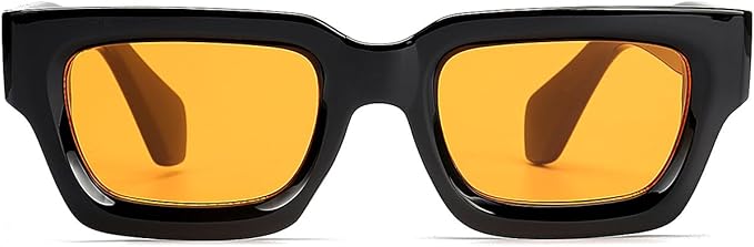 Trendy Square Sunglasses for Men Women Fashion Thick Rectangle Sun Glasses UV Protection Shades Designer Style