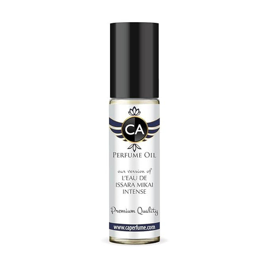 CA Perfume Impression of L'eau De Miyake Intense for Men Fragrance Oil Woody Scent Long Lasting Cologne for Men Travel Size TSA Ready Mini Parfum Body Oil Roll-on 0.33 Fl Oz 10ml