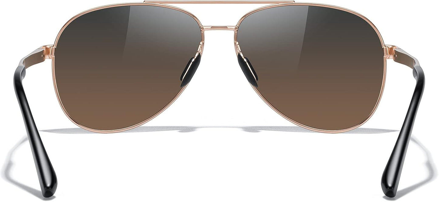 MERRY'S Aviator Sunglasses for Men Women - Polarized Driving Sun glasses Mirrored Lens UV 400 Protection 58 MM