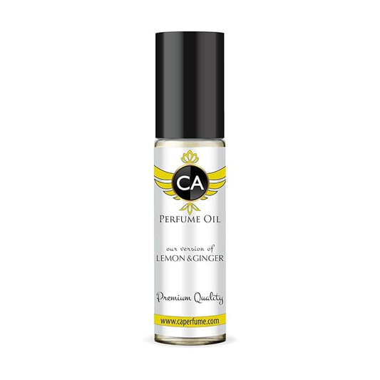 CA Perfume Impression of Lemon & Ginger Unisex Fragrance Oil Aromatic Scent Long Lasting Perfumes for Women & Men Travel Size TSA Ready Mini Parfum Body Oil Roll-on 0.33 Fl Oz 10ml