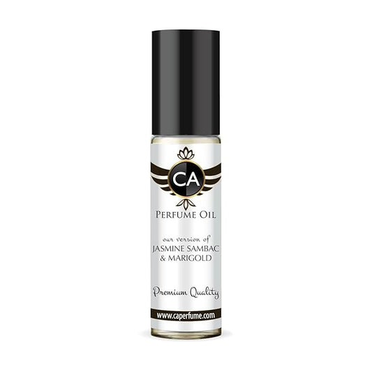 CA Perfume Impression of Jasmine Sambac & Marigold for Women Fragrance Oil Floral Scent Long Lasting Perfumes for Women Travel Size TSA Ready Mini Parfum Body Oil Roll-on 0.33 Fl Oz 10ml