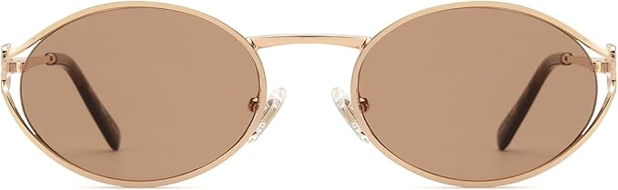 Retro Oval Sunglasses Womens Trendy 2026, Vintage Y2K Women's Shades Fashion 90s Sun Glasses UV Protection VF2252