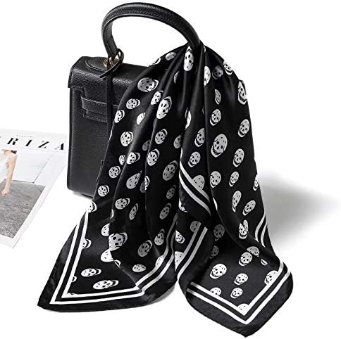 ANDANTINO 100% Real Mulberry Silk Scarf -21'' x 21''- Lightweight Neckerchief –Women Men Small Square Digital Printed Scarves