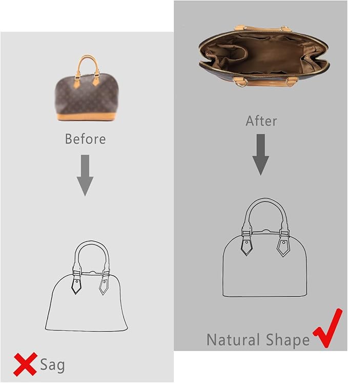 ZTUJO Purse Organizer Insert For Handbags, Silk Purse Organizer with Zipper, Silky Smooth, Bag Organizer For Speedy Neverfull Tote,onthego,Artsy, 6 Sizes(Small,Silky Brown)