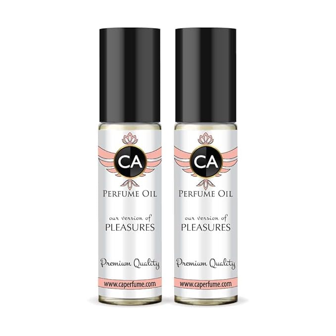 CA Perfume Impression of Pleasures for Women Eau De Parfum Floral Scent Long Lasting Perfumes for Women Travel Size TSA Ready for Day and Night Wear 0.33 Fl Oz 10ml (Pack of 2)