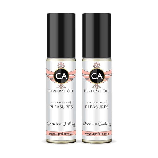 CA Perfume Impression of Pleasures for Women Eau De Parfum Floral Scent Long Lasting Perfumes for Women Travel Size TSA Ready for Day and Night Wear 0.33 Fl Oz 10ml (Pack of 2)