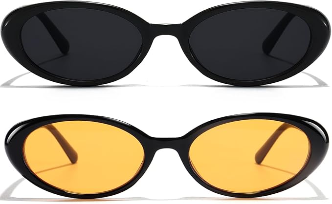 Oval Sunglasses for Women Men Fashion Small 90s Style Sun Glasses UV400