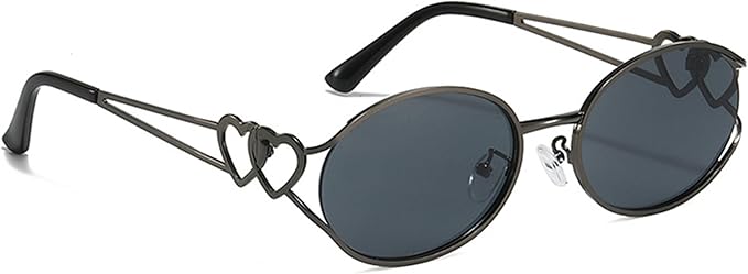 bullabulling Y2k Sunglasses For Women Men Round Vintage glasses Fashion Heart Metal Sunglass Round Retro Eyewear