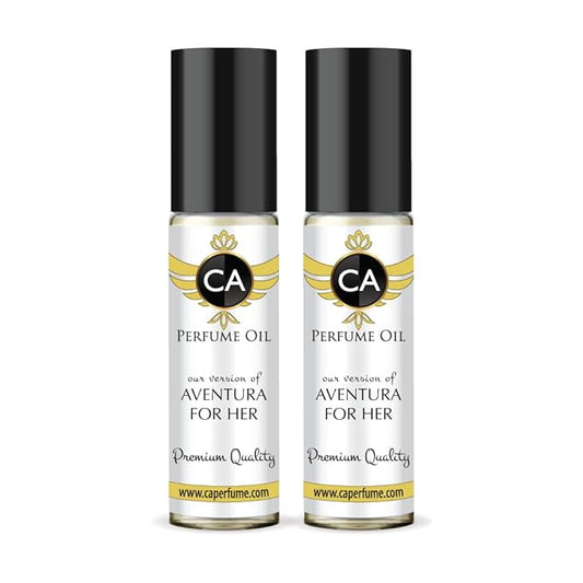 CA Perfume Impression of Aventura For Her for Women Eau De Parfum Chypre Fruity Scent Long Lasting Perfumes for Women Travel Size TSA Ready for Day and Night Wear 0.33 Fl Oz 10ml (Pack of 2)