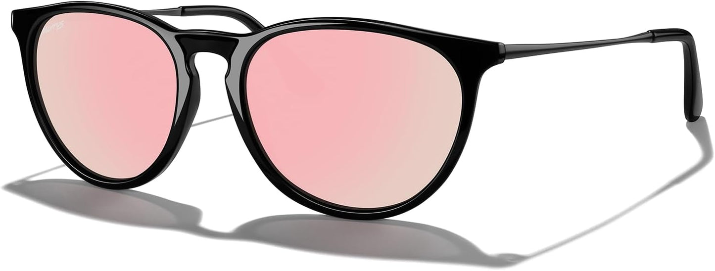 MERRY'S Vintage Polarized Sunglasses for Women Men Retro Round Mirrored Lens Sun glasses UV400