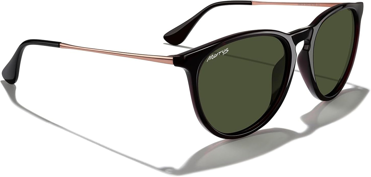 MERRY'S Vintage Polarized Sunglasses for Women Men Retro Round Mirrored Lens Sun glasses UV400