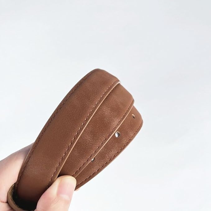 Women's Leather Suede Belts for Jeans Dress Pants Black Brown Belts for Women Ladies Waist Belts with Big Gold Buckle