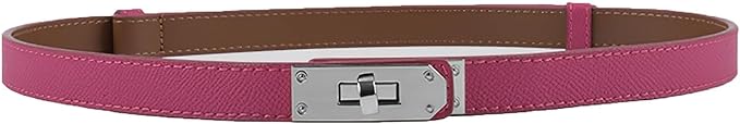 FENLDY Adjustable Thin Belts For Womens Skinny Belts For Dresses Womens Solid Color Alloy Turn Lock Belts For Jeans