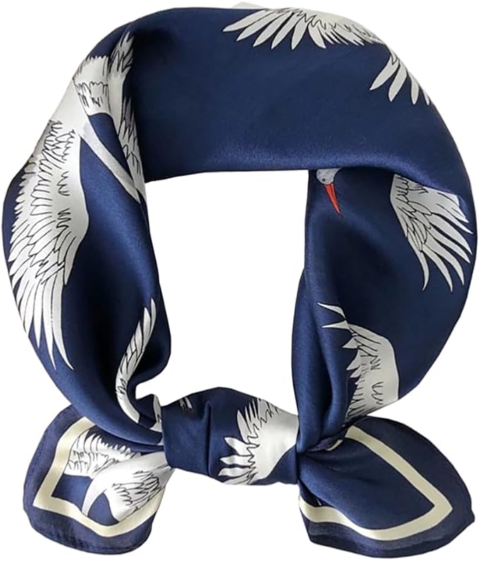 ANDANTINO 100% Real Mulberry Silk Scarf -21'' x 21''- Lightweight Neckerchief –Women Men Small Square Digital Printed Scarves