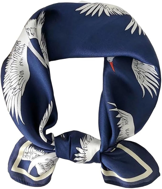 ANDANTINO 100% Real Mulberry Silk Scarf -21'' x 21''- Lightweight Neckerchief –Women Men Small Square Digital Printed Scarves
