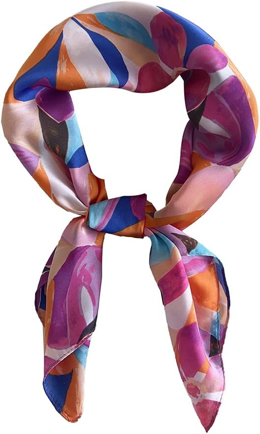 Livrerpi Silk Feeling Head Scarf Fashion Satin Hair Scarf Square Long Scarves for Women Gifts