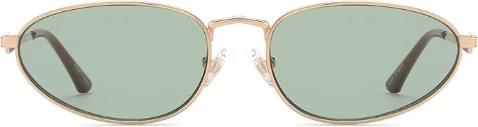 Retro Oval Sunglasses Womens Mens Trendy 2025, Fashion Y2K Narrow Oval Cat Eye Sun Glasses UV400 Protection VF2251
