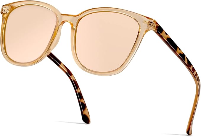 Myiaur Polarized Sunglasses for Women, Square Mirrored Trendy Shades with UV Protection Reduce Glare Sun Glasses