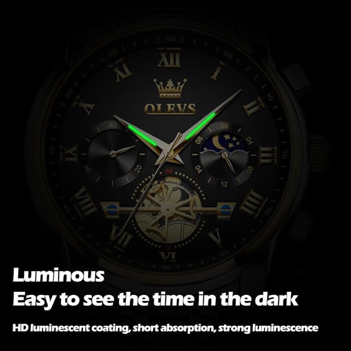 OLEVS Mens Watches Waterproof Stainless Steel Adjustable Bracelet Watch Quartz Analog Watch for Men Fashion Business Classic Mens's Wrist watch's Casual Watches Gold/Blue/Black/White/Face/Dial