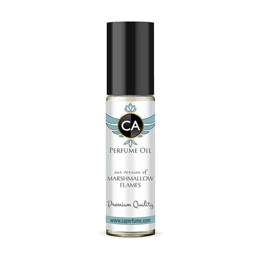 CA Perfume Originals Marshmallow Flames Unisex Fragrance Oil Gourmand Scent Long Lasting Perfumes for Women & Men Travel Size TSA Ready Mini Parfum Body Oil Roll-on 0.33 Fl Oz 10ml