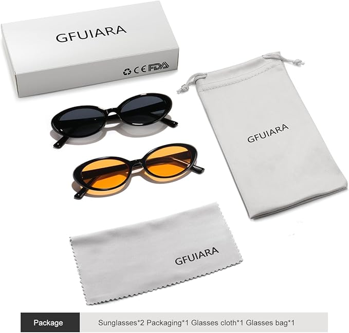 Oval Sunglasses for Women Men Fashion Small 90s Style Sun Glasses UV400