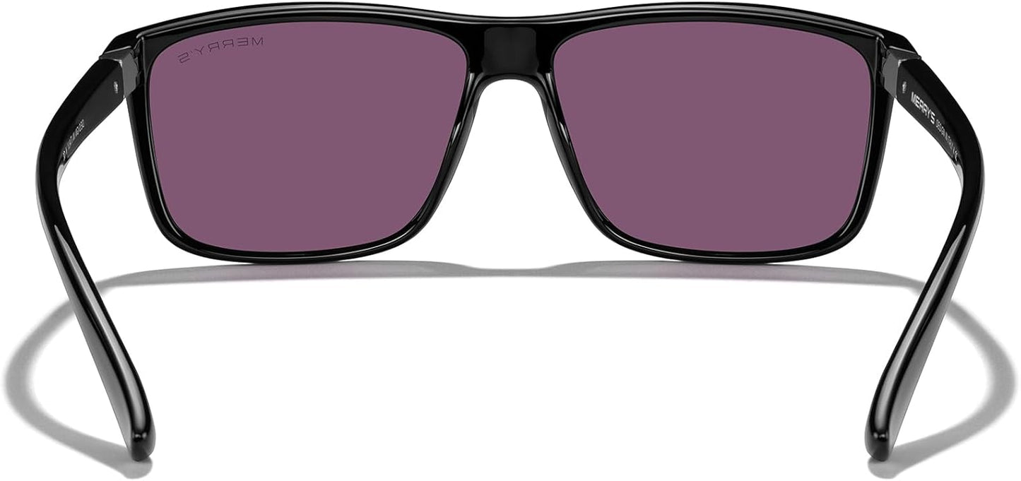 MERRY'S Rectangular Polarized Sports Sunglasses for Men Women Cycling Driving Fishing UV400 Protection S8225