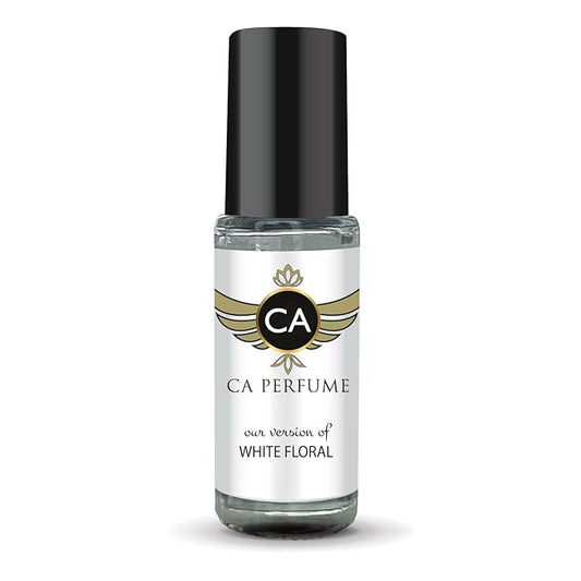 CA Perfume Originals White Floral Unisex Perfume Oil Floral Scent Long Lasting Fragrance for Women and Men Travel Size Mini Perfume Sample TSA Ready Body Oil Roll-on 0.14 Fl Oz 4ml