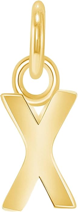 Takar Dainty 10K Gold Mini Initial Letter Pendant, A-Z Bold Gold Letter Charm For Women And Men, Personalized Pendant Charms, Christmas Gift for Women and Men Made In USA