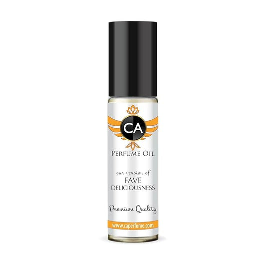 CA Perfume Impression of Fave Deliciousness Unisex Fragrance Oil Amber Vanilla Scent Long Lasting Perfumes for Women & Men Travel Size TSA Ready Mini Parfum Body Oil Roll-on 0.33 Fl Oz 10ml