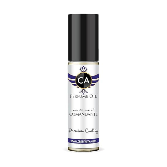 CA Perfume Impression of Comandante Unisex Fragrance Oil Aromatic Fruity Scent Long Lasting Perfumes for Women & Men Travel Size TSA Ready Mini Parfum Body Oil Roll-on 0.33 Fl Oz 10ml