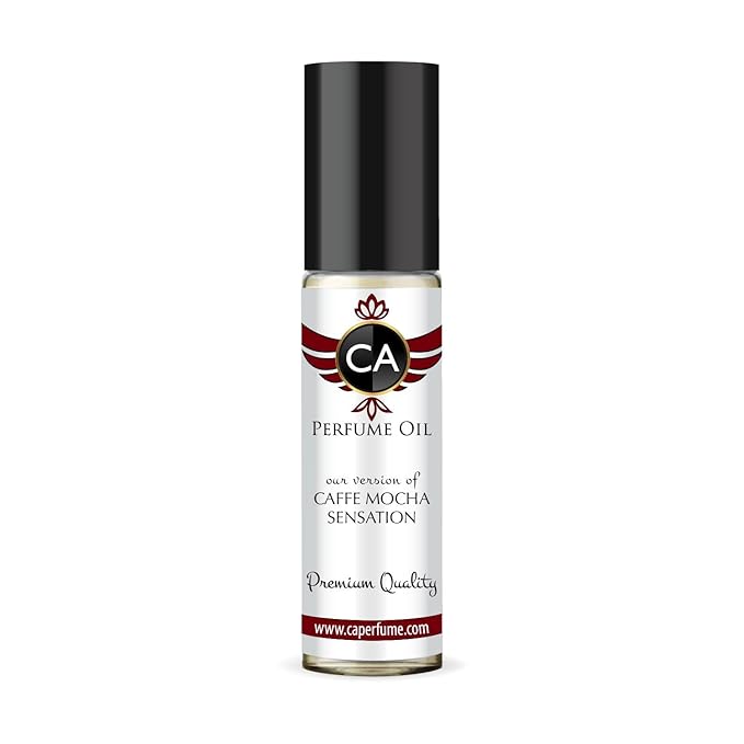 CA Perfume Originals Caffe Mocha Sensation Unisex Fragrance Oil Gourmand Scent Long Lasting Perfumes for Women & Men Travel Size TSA Ready Mini Parfum Body Oil Roll-on 0.33 Fl Oz 10ml