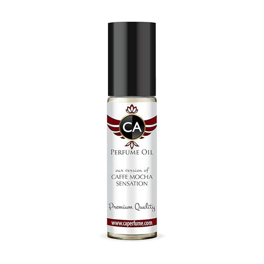 CA Perfume Originals Caffe Mocha Sensation Unisex Fragrance Oil Gourmand Scent Long Lasting Perfumes for Women & Men Travel Size TSA Ready Mini Parfum Body Oil Roll-on 0.33 Fl Oz 10ml