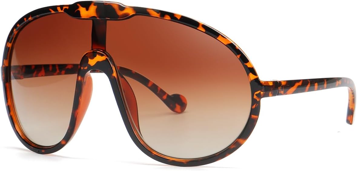Trendy Oversized Sunglasses for Women Men Fashion Shield Aviator Sun Glasses UV400 Protection Goggles