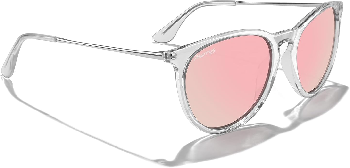MERRY'S Vintage Polarized Sunglasses for Women Men Retro Round Mirrored Lens Sun glasses UV400