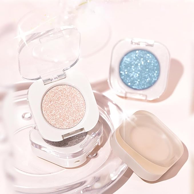 Slive Single Glitter Eyeshadow Makeup, Neutral Powde Eye Shadow for Women, Slive Shimmer Singles Eyeshadow Palette Pigmented Waterproof, sombras para ojos, Girls Christmas Eyeshadows Gift 12