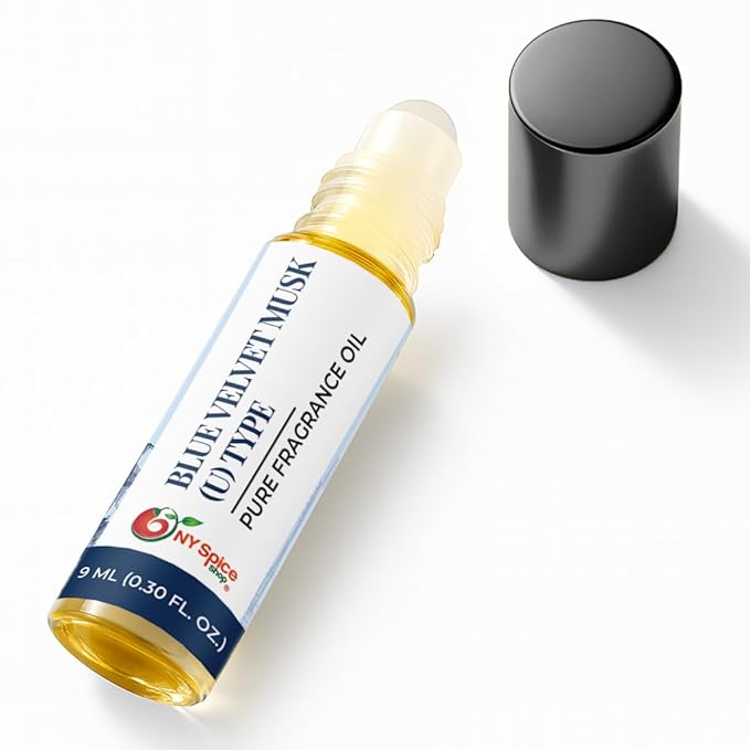 NY Spice Shop Blue Velvet U Musk Type Fragrance – Pack of 1 Musk Inspired Blend – Aromatic Body Oil with Warm Deep Musky Long Lasting Aroma – Layering Fragrance Oil for Personal Scent Collection