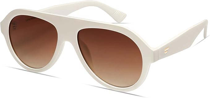 VANLINKER Retro Aviator Polarized Sunglasses for Men Women Trendy 70s Vintage Plastic Frame Sun Glasses VL9750
