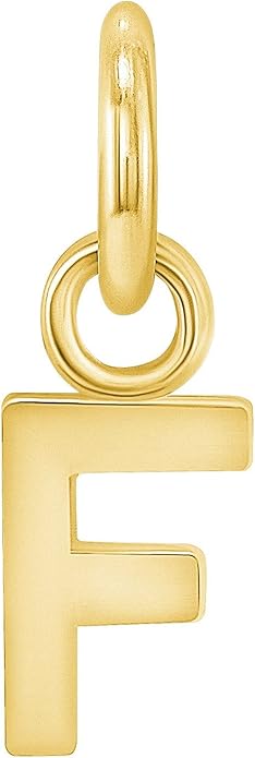 Takar Dainty 10K Gold Mini Initial Letter Pendant, A-Z Bold Gold Letter Charm For Women And Men, Personalized Pendant Charms, Christmas Gift for Women and Men Made In USA