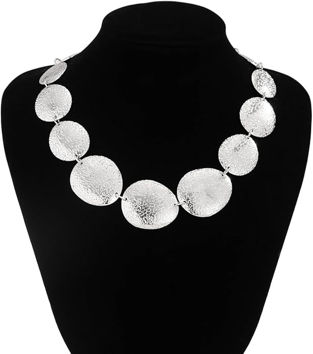 Elegant Gold Choker Necklace and Earring Set for Women, Textured Jewelry Set, Statement Necklace & Drop Earrings for Parties and Events