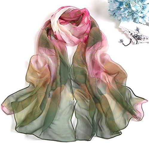 YOUR SMILE Ladies/Women's Lightweight Floral Print/Solid Color mixture Shawl Scarf For Spring Summer season