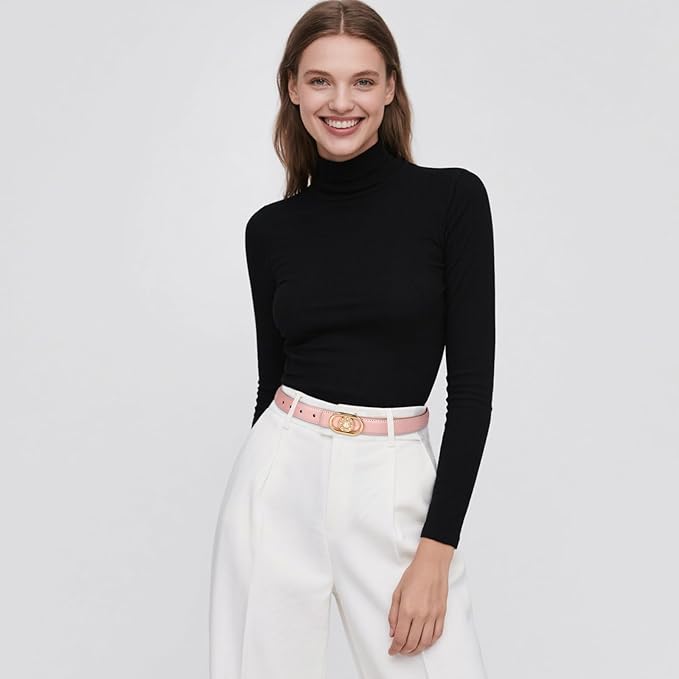 Relang Women's Belts with Gold Buckle, Fashion Waist Band, Elegant Ladies' Belt, Gift for Women