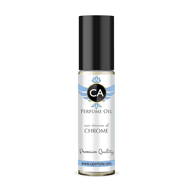 CA Perfume Impression of Chrome for Men Eau De Parfum Citrus Aromatic Scent Long Lasting Cologne for Men Travel Size TSA Ready for Day and Night Wear 0.33 Fl Oz 10ml
