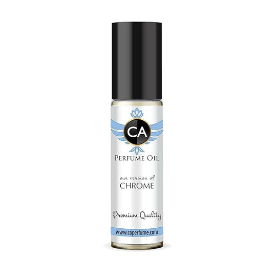 CA Perfume Impression of Chrome for Men Eau De Parfum Citrus Aromatic Scent Long Lasting Cologne for Men Travel Size TSA Ready for Day and Night Wear 0.33 Fl Oz 10ml