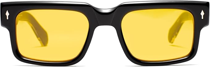 MAXJULI XXL 154mm Fashion Sunglasses for Big Wide Heads Men Women TR90 Ultralight UV400 Protection Sun Glasses 8144（Black/Yellow）