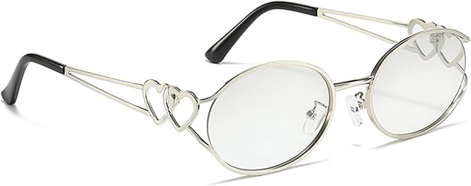 bullabulling Y2k Sunglasses For Women Men Round Vintage glasses Fashion Heart Metal Sunglass Round Retro Eyewear