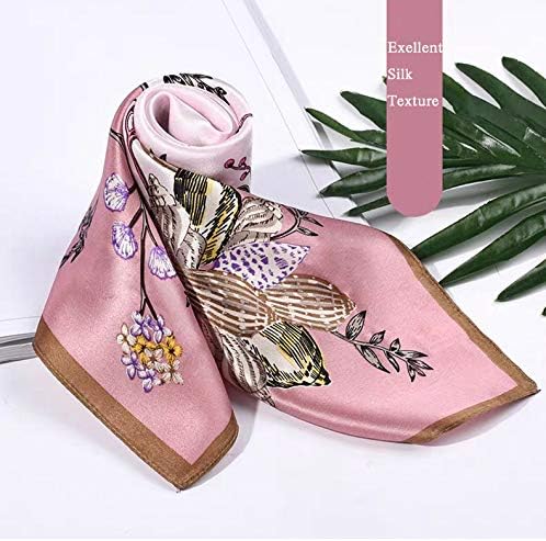 ANDANTINO 100% Real Mulberry Silk Scarf -21'' x 21''- Lightweight Neckerchief –Women Men Small Square Digital Printed Scarves